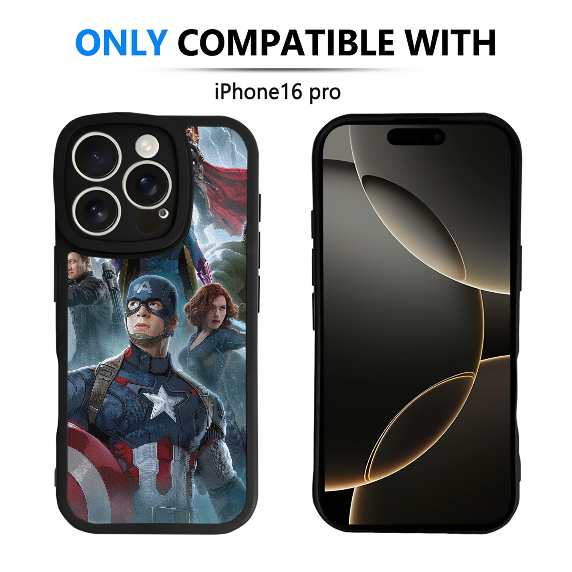 （画像用） アベンジャーズ The Avengers 【iPhone 16シリーズ対応】シリコンスマホケース（レザー調） 材質：シリコン
